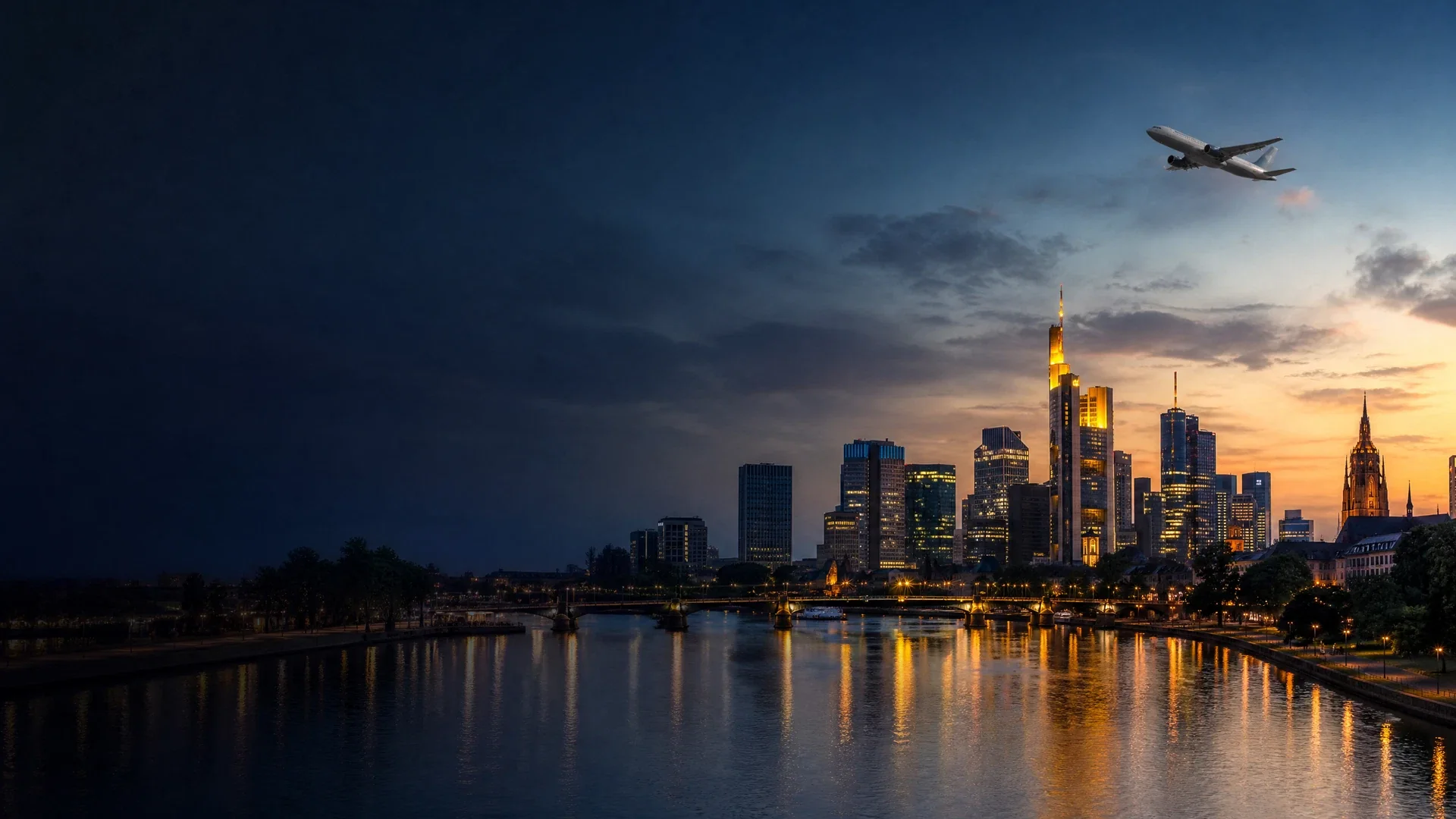 Berlin với máy bay thương mại ở xa